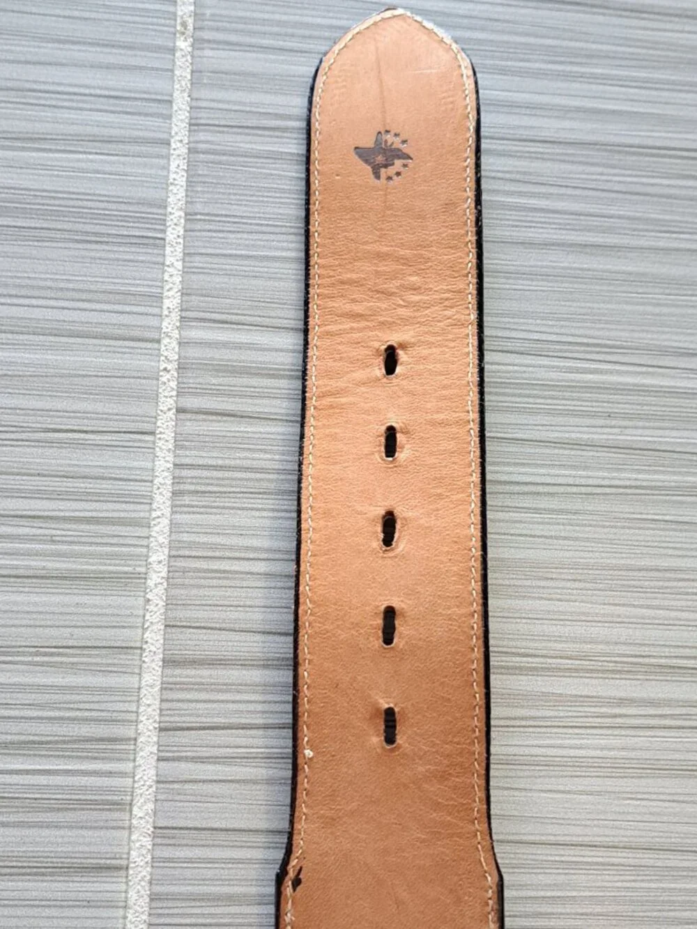 Justin Black & Gray Leather Belt With Star Western Size 32 Men's Rodeo Cowboy